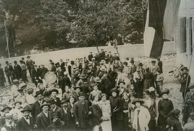 Otvorenje prve hrvatske škole u Lignju 14.6.1914